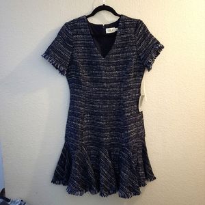 Eliza J Tweed Fringe Dress Size 8
